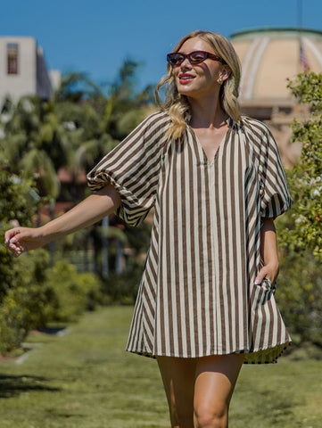 Puff Sleeve Shift Dress
