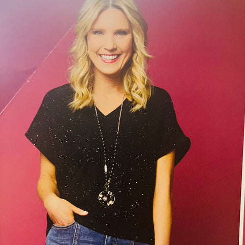 Janece Sparkle V-Neck Sweater