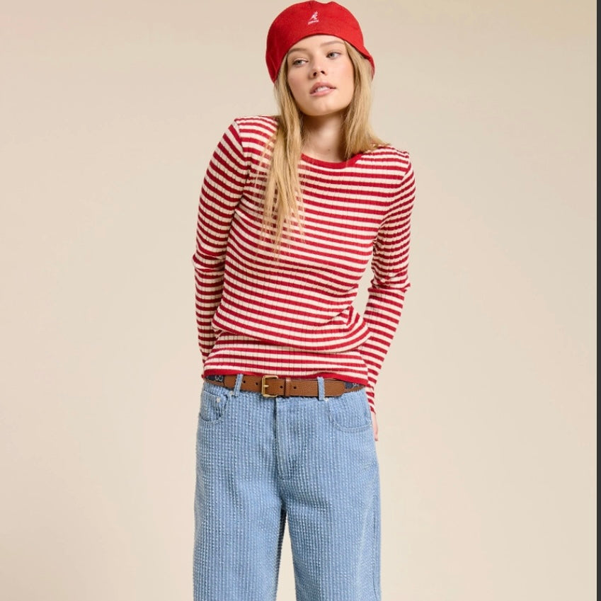 Ruby Ribbed Knit Stripe Top