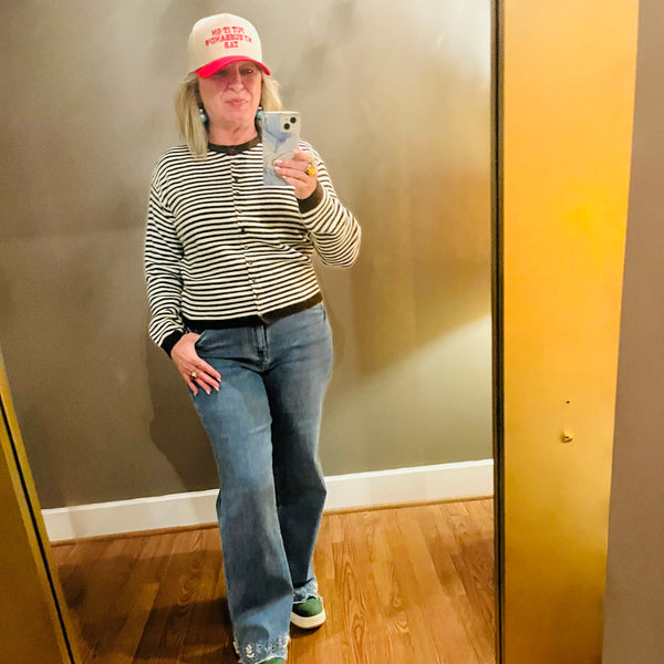 Piper Mini Stripe Chocolate Cardi