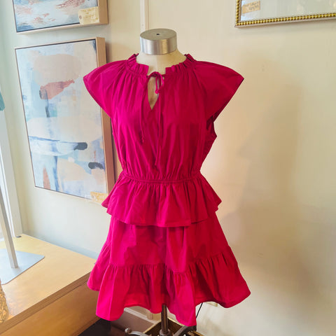 Carole's Collection Magenta Ruffle Dress