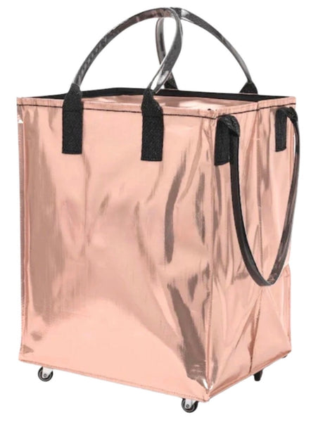 Rose Gold Rolling Bag