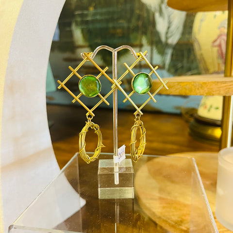 Emerald Latice Earrings
