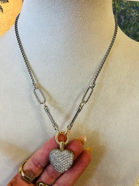Heart Paver Charm Necklace