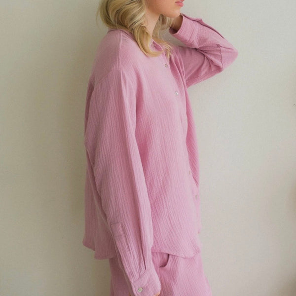 Misa Gauze Button Down Top