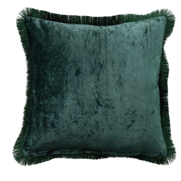 Velvet Leopard Fringe Pillow