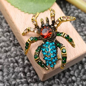 Jeweled Spider Brooch