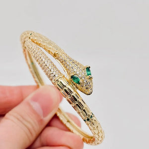 Snake Inlaid CZ Bangle