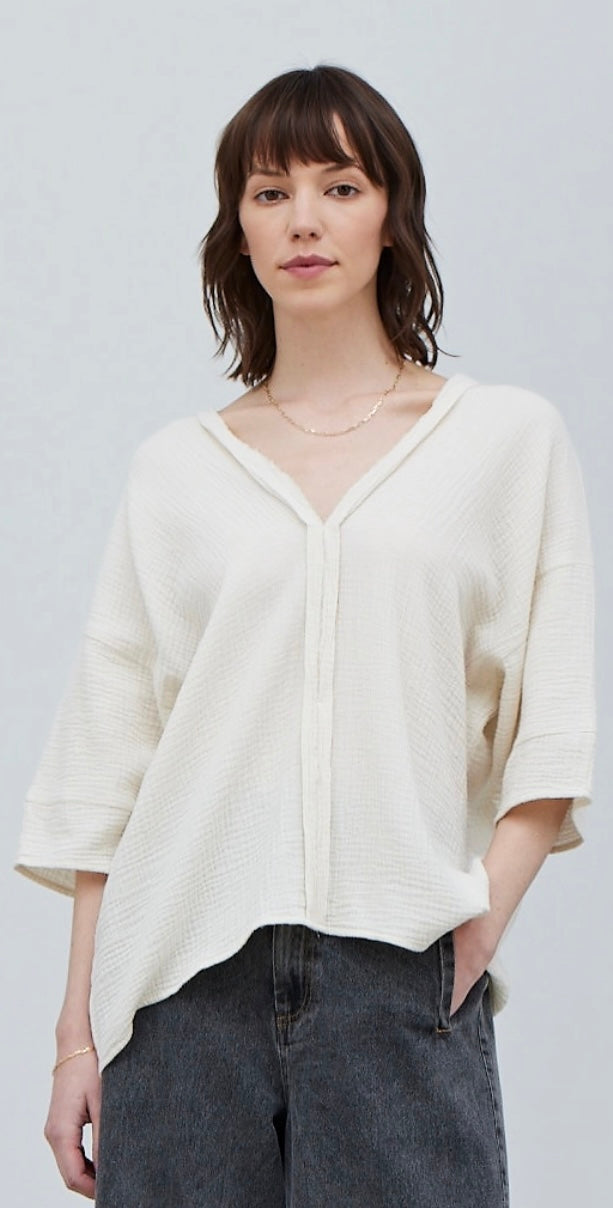 Grade & Gather Washed Soy Gauze Blouse