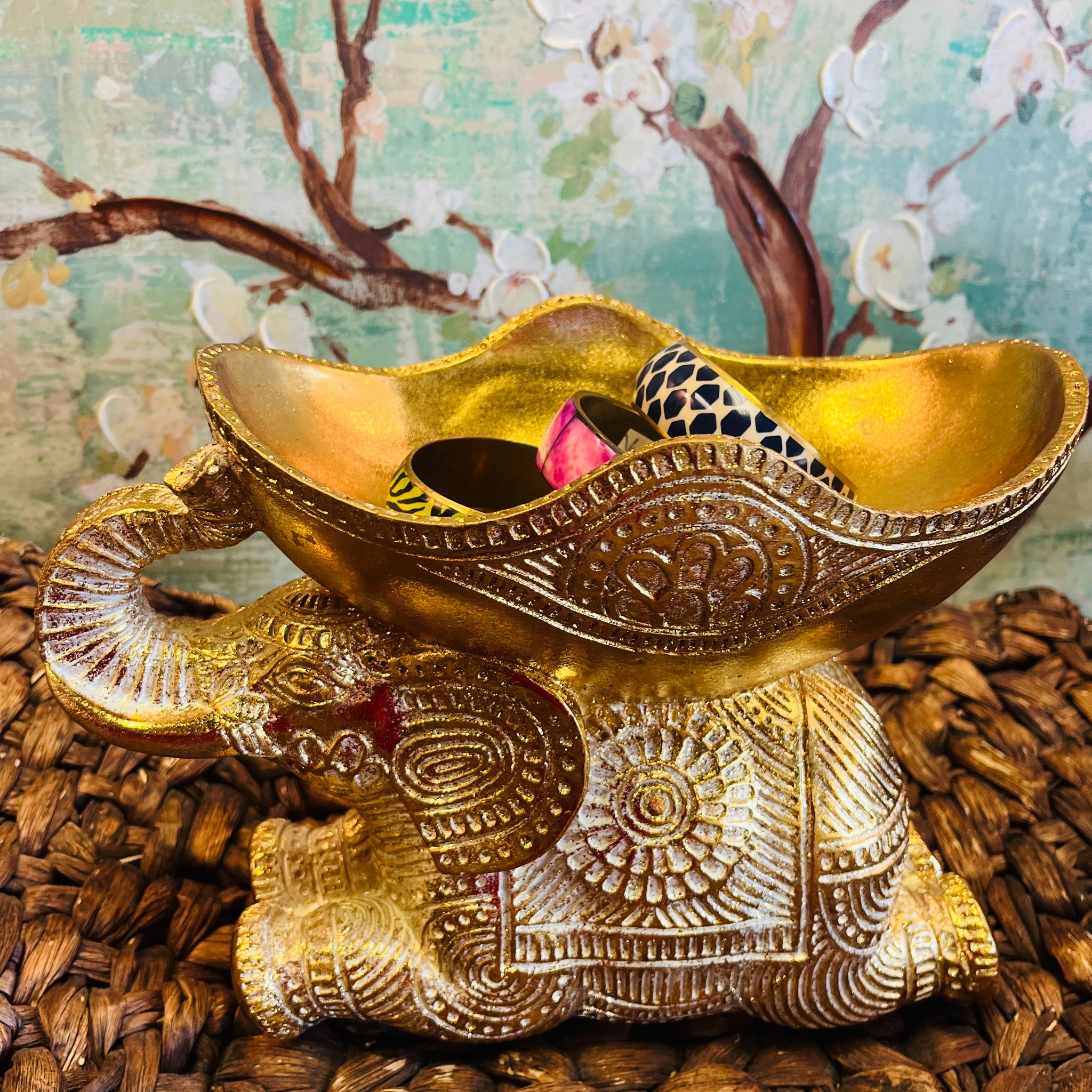 Gold Elephant Bowl