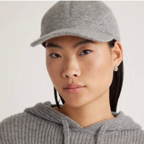 Grey Felt Baseball Cap