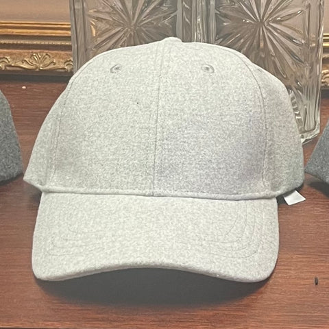 Light Grey Felt Baseball Cap