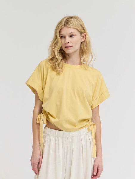 Lemon Scrunch Tie Tee
