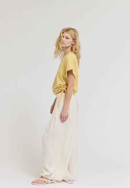 Lemon Scrunch Tie Tee