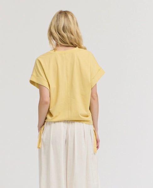 Lemon Scrunch Tie Tee