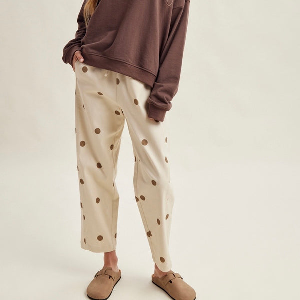 Polka Dot Drawstring Jogger
