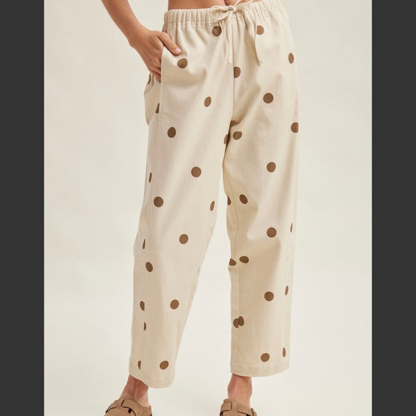 Polka Dot Drawstring Jogger