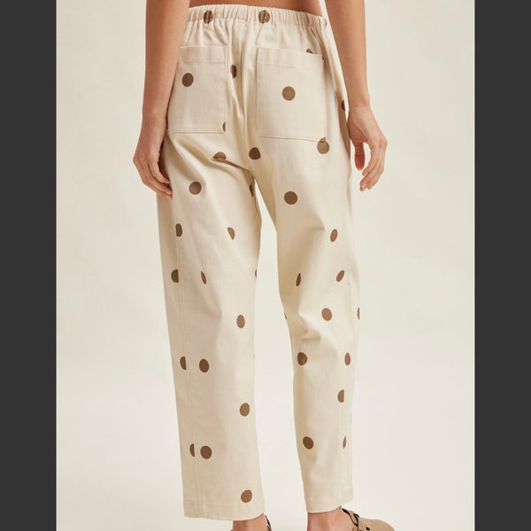 Polka Dot Drawstring Jogger