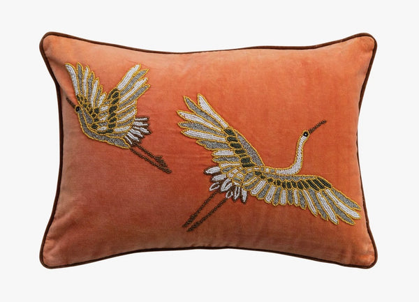 Velvet Heron Pillow
