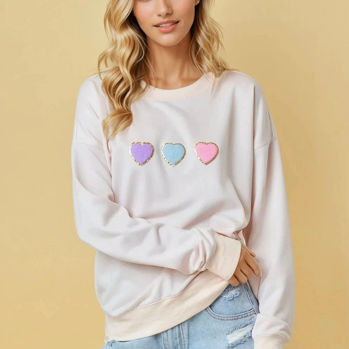 Chenille Heart Sweatshirt