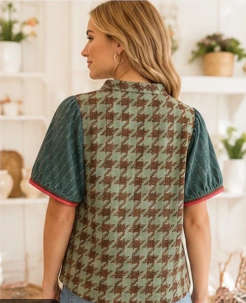 Houndstooth Jacquard Pullover