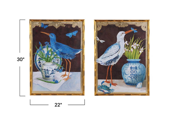 Bird Print with Gold Wood frame