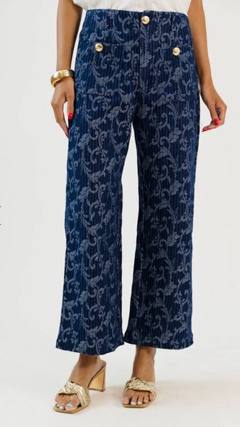 Nancy Jacquard Crop Pant