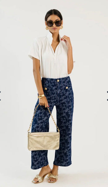 Nancy Jacquard Crop Pant