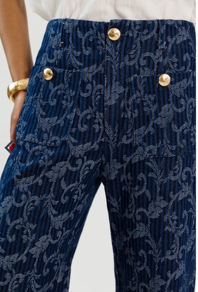 Nancy Jacquard Crop Pant