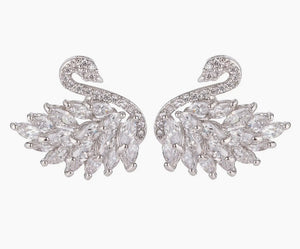 Studded Swan Earrings