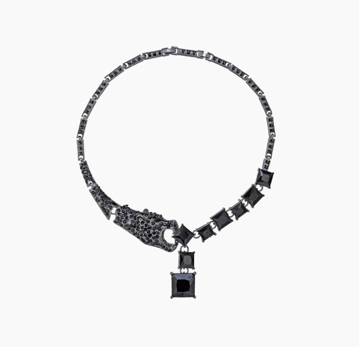 Black Leopard Statement Collar Necklace