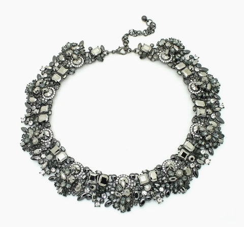 Sloan Charcoal Jeweled Collar Necklace