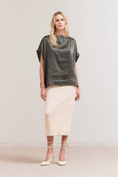42115 - Forest DRAPED LOOSE FIT Blouse