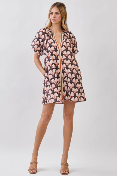 Floral Print Puff Sleeve Mini Dress