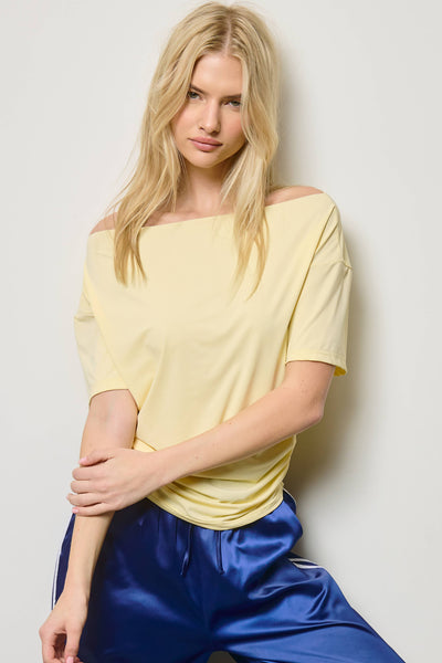 Daffy  One Shoulder Short Sleeve Top