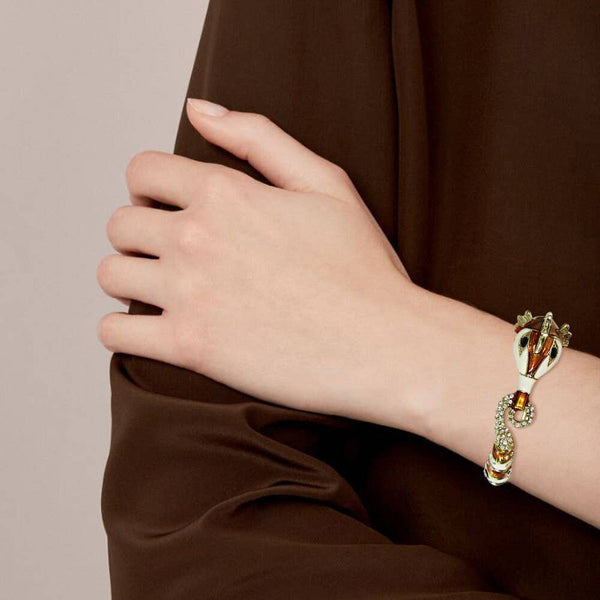 Seahorse Enamel Stone Hinge Bangle