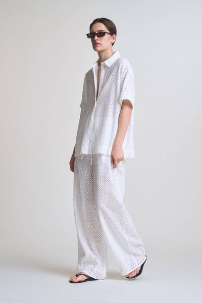 Paris Eyelet Button Up