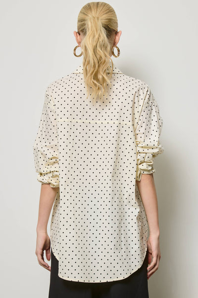 Polka Dot Oversized Button Down Shirt