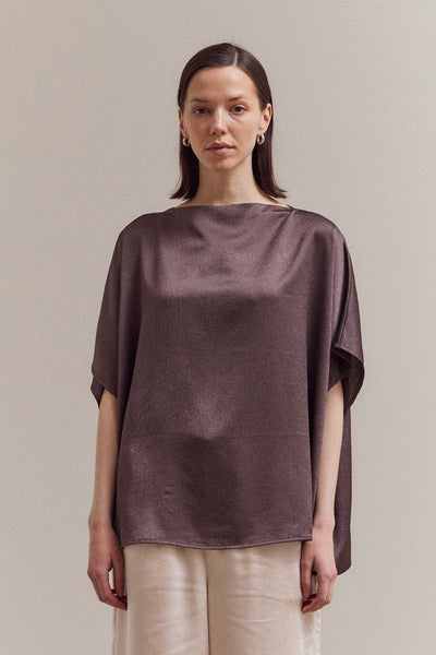 Aubergine  DRAPED LOOSE FIT TOP