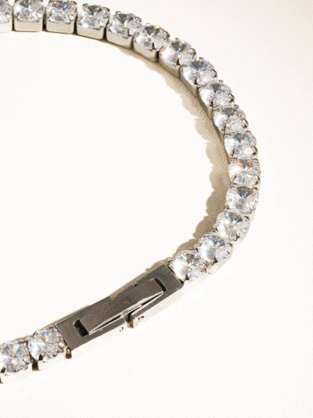 René Non-Tarnish Rhinestone Dressy Bracelet: Yellow Gold
