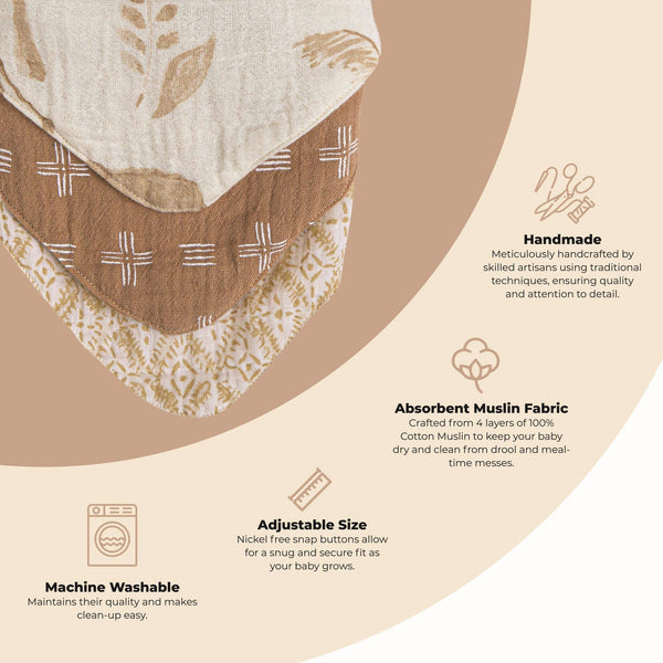 Kendi 3-Pc. No Muslin Bib Set