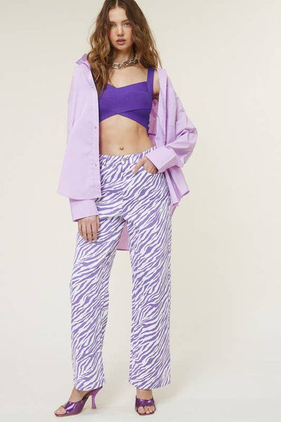 Lavender Oversized Button-Down Shirt