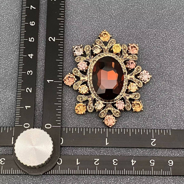 Vintage Sparkling Glass & Rhinestone Snowflake Brooch