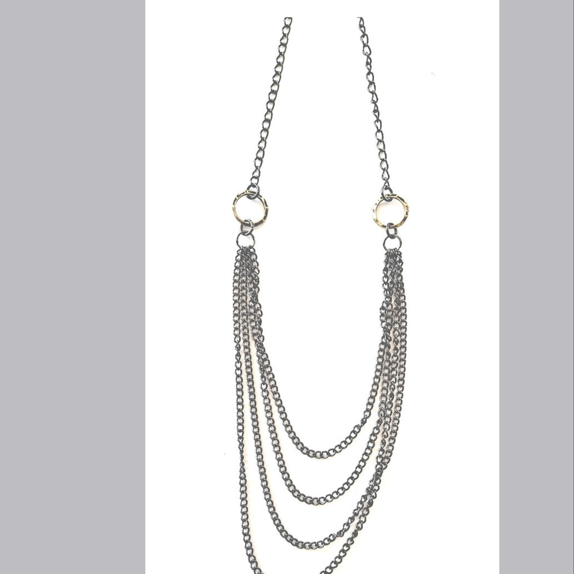 GG dark matte silvertone necklace