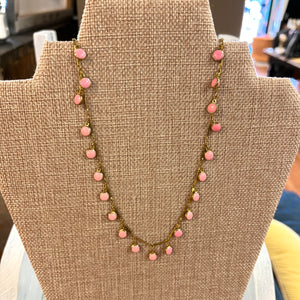 Pink disk necklace