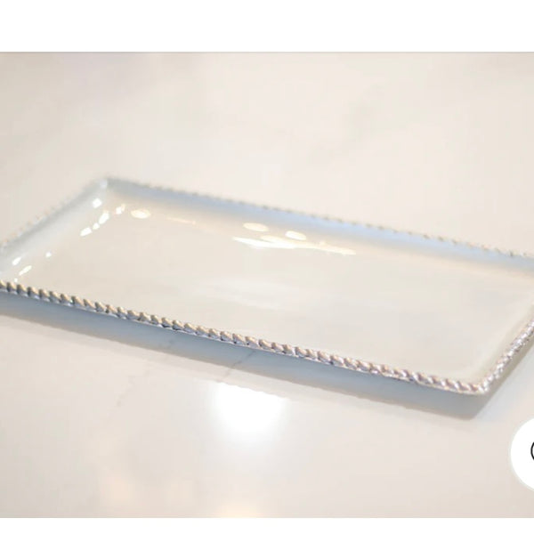 Silver beaded tray